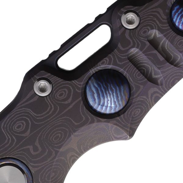 Defcon Gravity Framelock M390 Damascus Folding Knife Black Titanium
