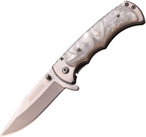 Tac Force TF934WP Assisted Linerlock - White Resin Handle