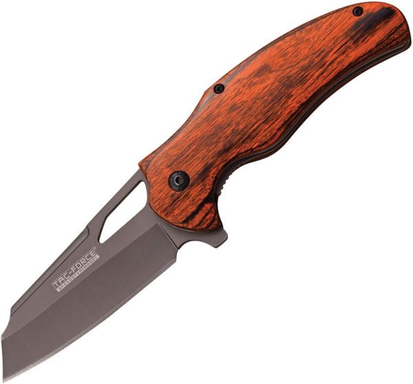 Tac Force TF935BW Assisted Linerlock - Brown Pakkawood Gray