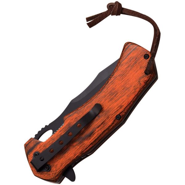 Tac Force TF936BW Pakkawood Assisted Linerlock - Black Blade