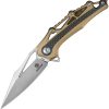 Defcon Valkyrie Framelock Yellow M390 Folding Knife Titanium