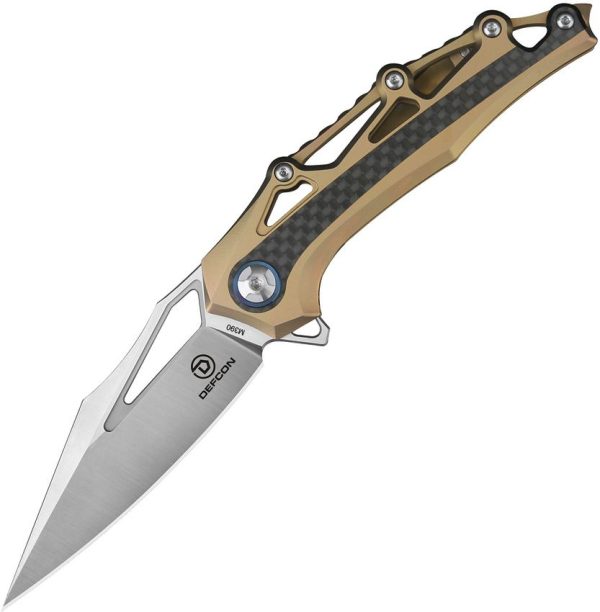 Defcon Valkyrie Framelock Yellow M390 Folding Knife Titanium