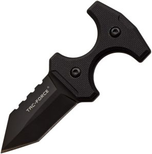 Tac Force Push Dagger - Black G10 2 inch