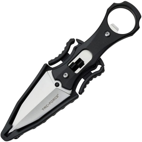 Tac Force Fixed Blade Spear 2.5in Black Nylon