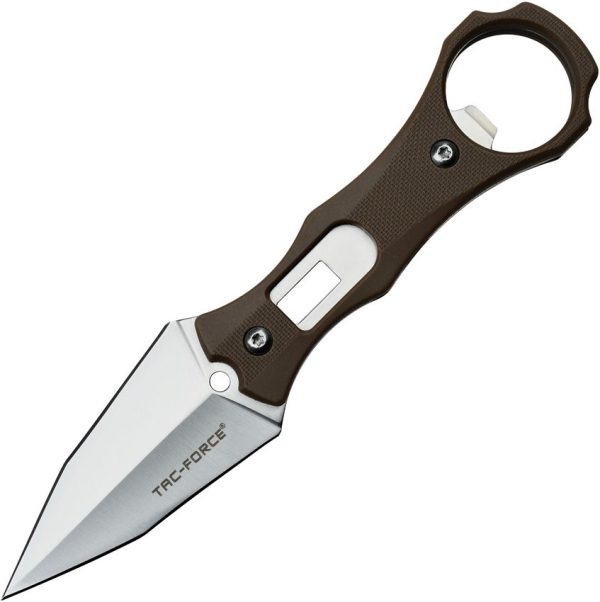 Tac Force Fixed Blade Spear 2.5in Brown Nylon
