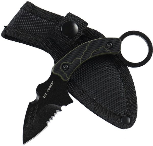 Tac Force Fixed Blade Black/Green 2.13in