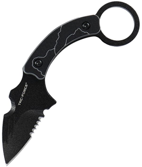 Tac Force Fixed Blade Black/Gray G10 Handle