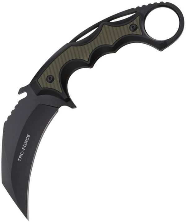 Tac Force Fixed Blade Green G10 3.5" Hawkbill Knife Sheath
