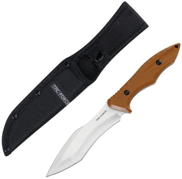 Tac Force Fixed Blade Brown G10 5.75" Satin Stainless Steel