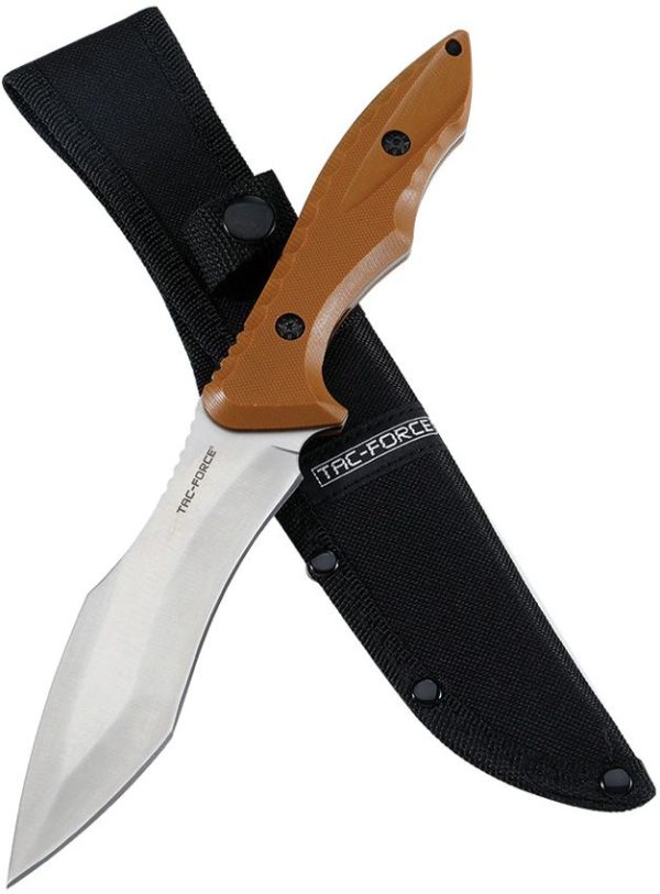 Tac Force Fixed Blade Brown G10 5.75" Satin Stainless Steel