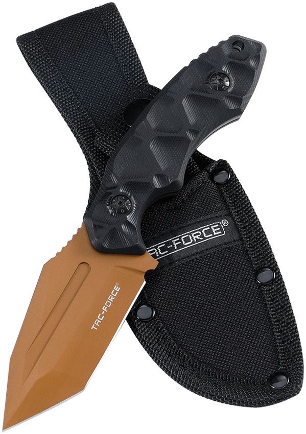 Tac Force Fixed Blade Bronze 3.5" Tanto Stainless Steel Knife