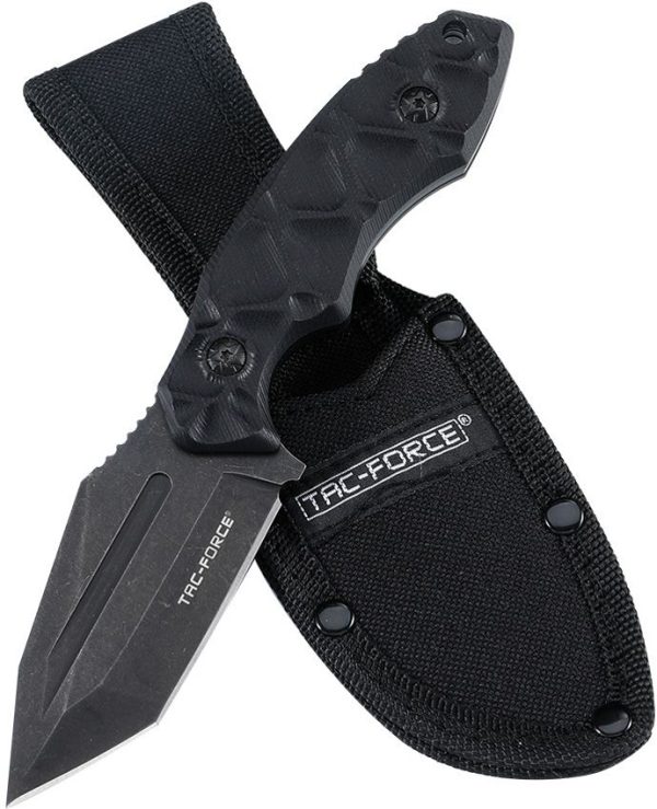 Tac Force Fixed Blade BSW 3.5" Black Stonewash Tanto Knife