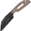 Tac Force Fixed Blade Neck Knife 3.5" Wharncliffe Tan G10