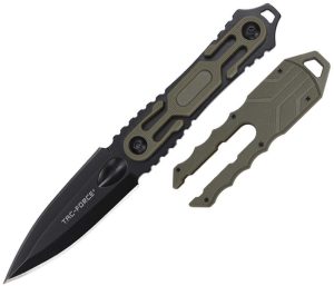 Tac Force Fixed Blade Dagger Green ABS 2.88in