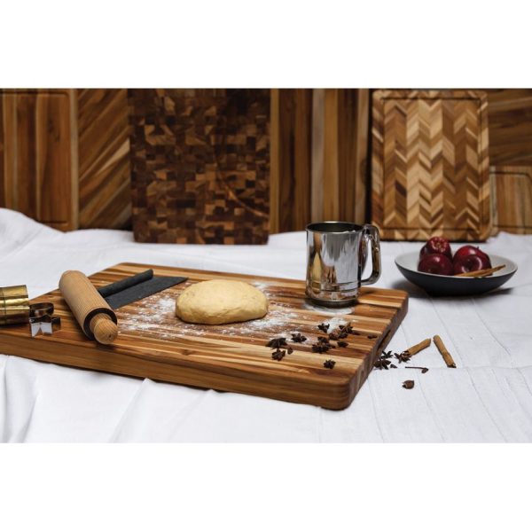 Teak Haus Traditional Cutting Board 24x18 Edge Grain Kitchen
