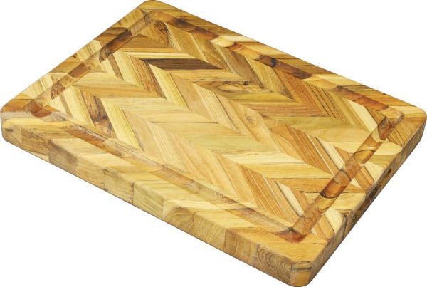 Teak Haus Herringbone Cutting Board 16x12 Teak