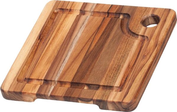 Teak Haus Marine Bar Board - 8x8 Teakwood Corner Hole