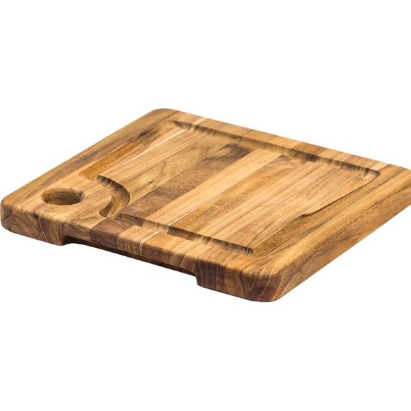 Teak Haus Marine Bar Board - 8x8 Teakwood Corner Hole