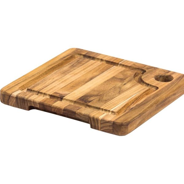 Teak Haus Marine Bar Board - 8x8 Teakwood Corner Hole