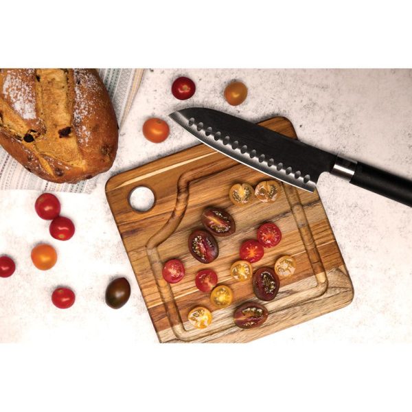 Teak Haus Marine Bar Board - 8x8 Teakwood Corner Hole