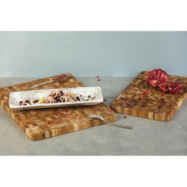 Teak Haus Cutting Board 14x10 - Edge Grain Juice Canal