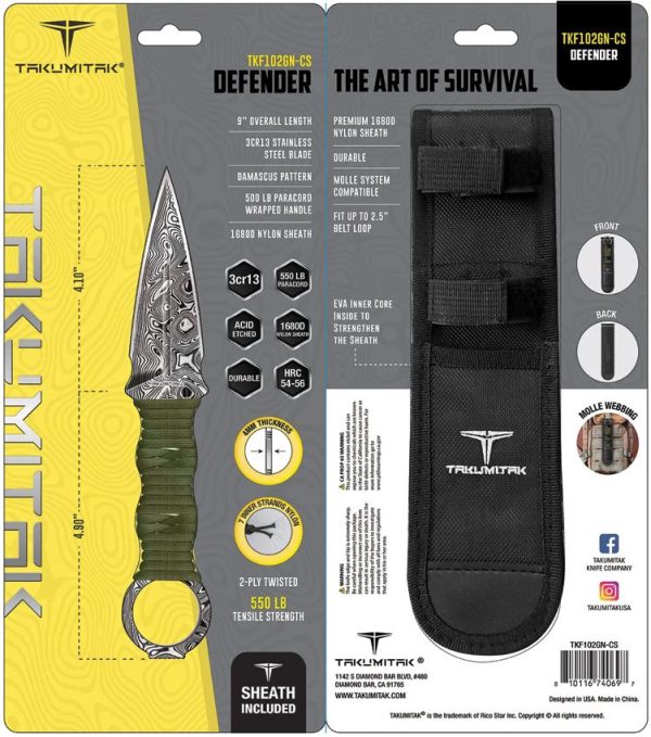 Takumitak Defender Fixed Blade - Green Dagger