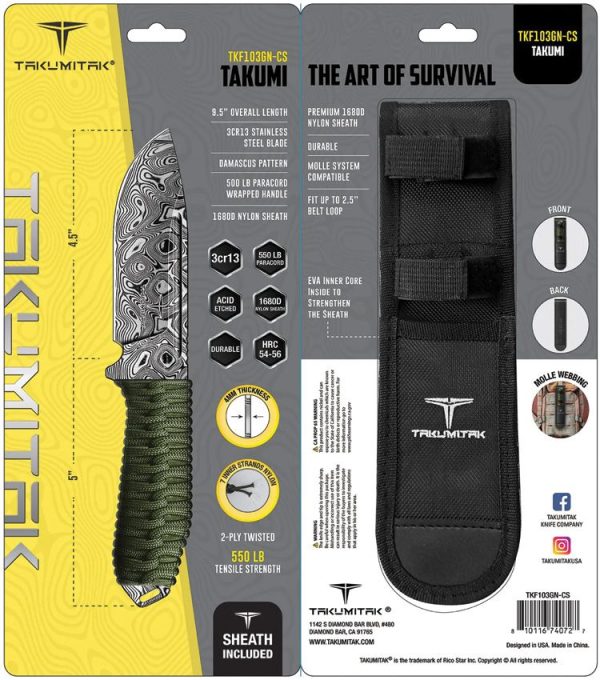 Takumitak Takumi Fixed Blade - Green Drop Point