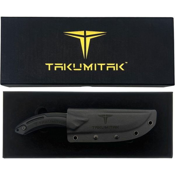 Takumitak Hunter Fixed Blade D2 Satin 4.5" Black G10