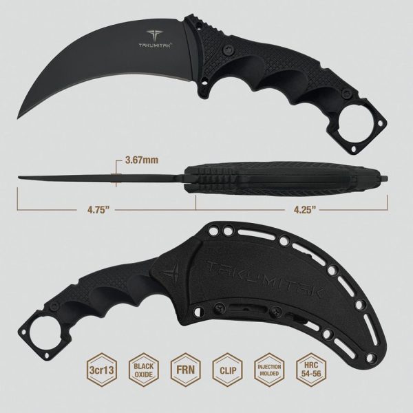 Takumitak Midnight Fixed Blade - Karambit Curve