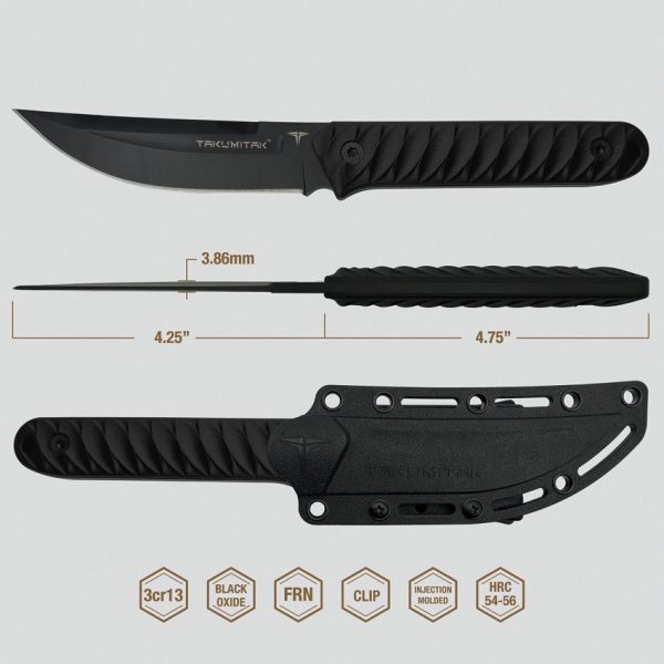 Takumitak Ninja Fixed Blade Black - Trailing Point