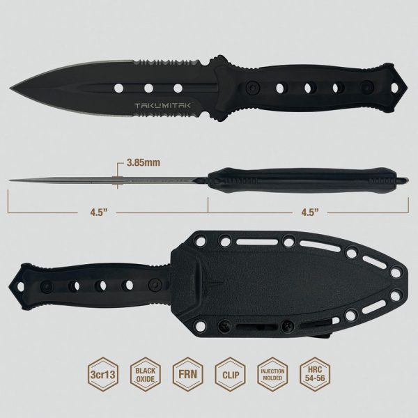 Takumitak Unrestricted Fixed Blade - Dagger Serrated