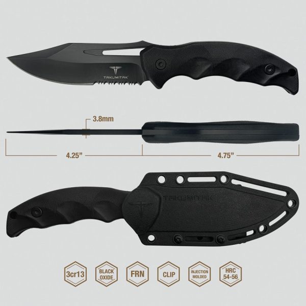 Takumitak Obsidian Fixed Blade - Clip Point Black