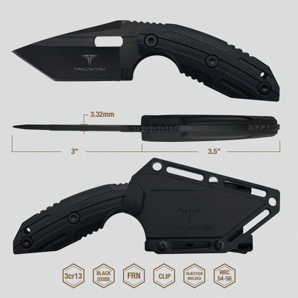 Takumitak Muted Fixed Blade - Black FRN Tanto