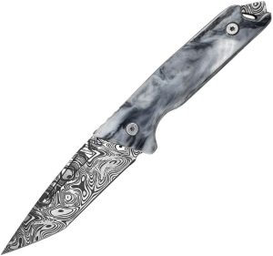 TKF501BKCS.jpg Takumitak Bloodstrike Fixed Blade - Damascus Tanto Black