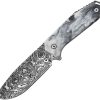 Takumitak Takumi Fixed Blade - Damascus Drop Point Black