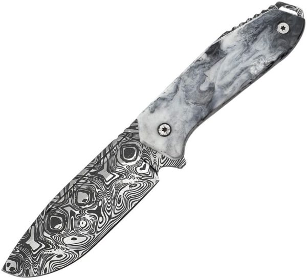 Takumitak Takumi Fixed Blade - Damascus Drop Point Black