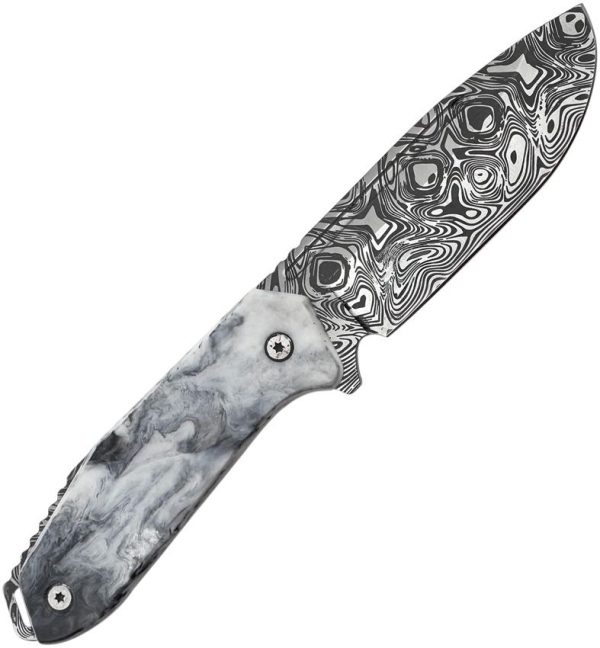 Takumitak Takumi Fixed Blade - Damascus Drop Point Black