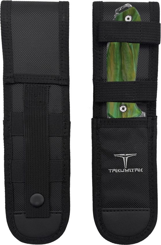 Takumitak Takumi Fixed Blade - Damascus Drop Point Green