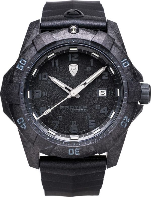 ProTek Dive 1000 Series Black Carbon Composite Watch 300M