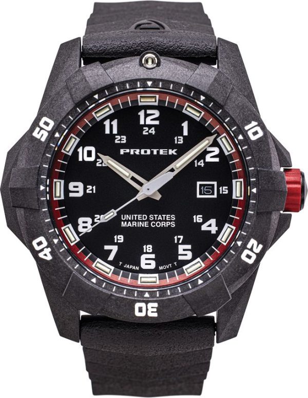 ProTek USMC Dive Watch 1012 Series 42mm Black Rubber