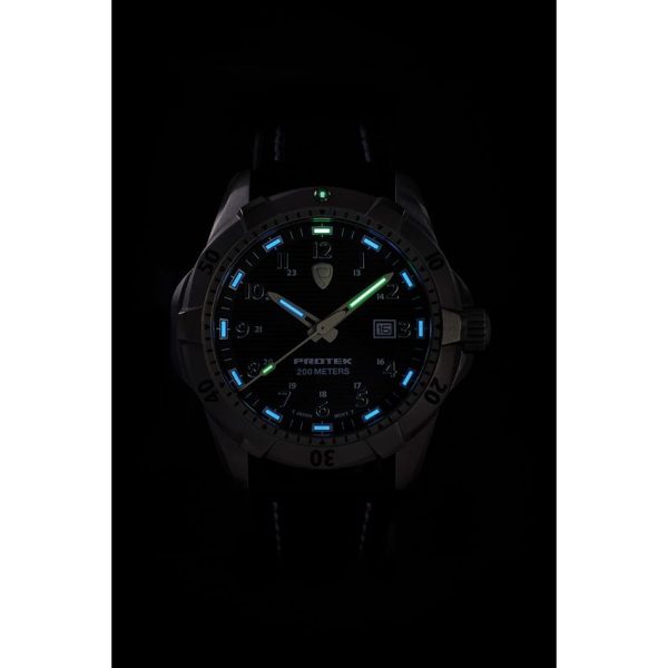 ProTek Dive 2000 Series 42mm Black Stainless Steel Dive Watch