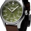 Time Concepts Szanto Aviator Watch - Green Dial
