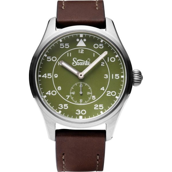 Time Concepts Szanto Aviator Watch - Green Dial