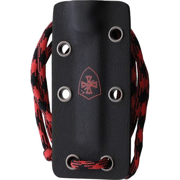 Templar Neck Knife Tanto 2.5 inch D2 Black Red Lanyard