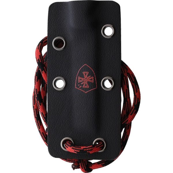Templar Neck Knife Drop Point 2.5 inch D2 Red Lanyard