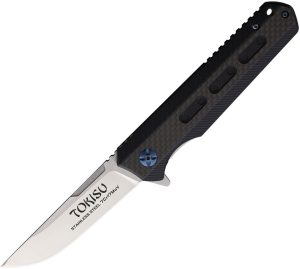 Tokisu Linerlock CF/G10 Folding Knife - Black G10 Carbon Fiber