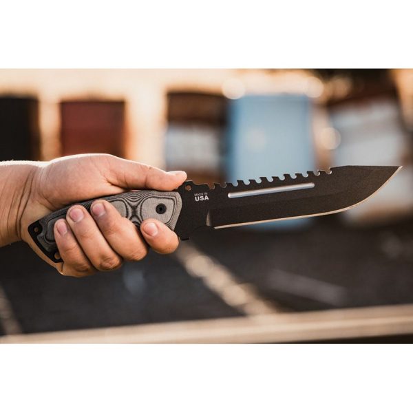 TOPS Steel Eagle Fixed Blade Knife 1095HC Sawback USA Made