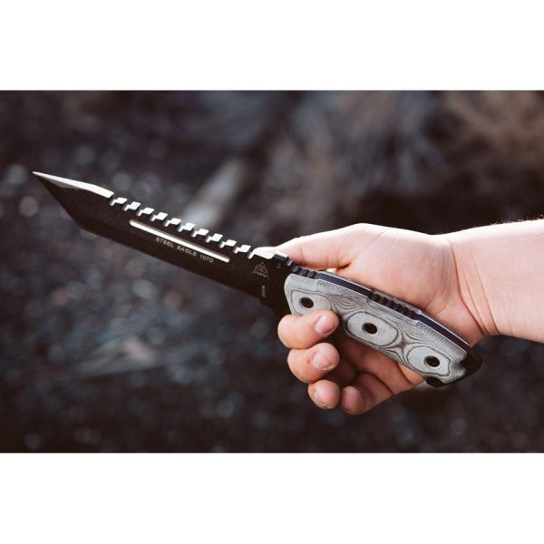 TOPS Steel Eagle Fixed Blade Knife 1095HC Tanto Black Micarta