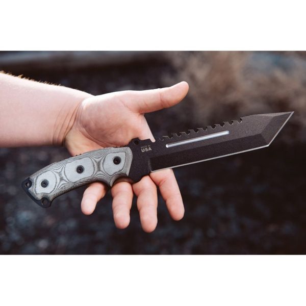TOPS Steel Eagle Fixed Blade Knife 1095HC Tanto Black Micarta