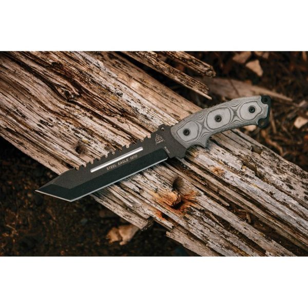 TOPS Steel Eagle Fixed Blade Knife 1095HC Tanto Black Micarta